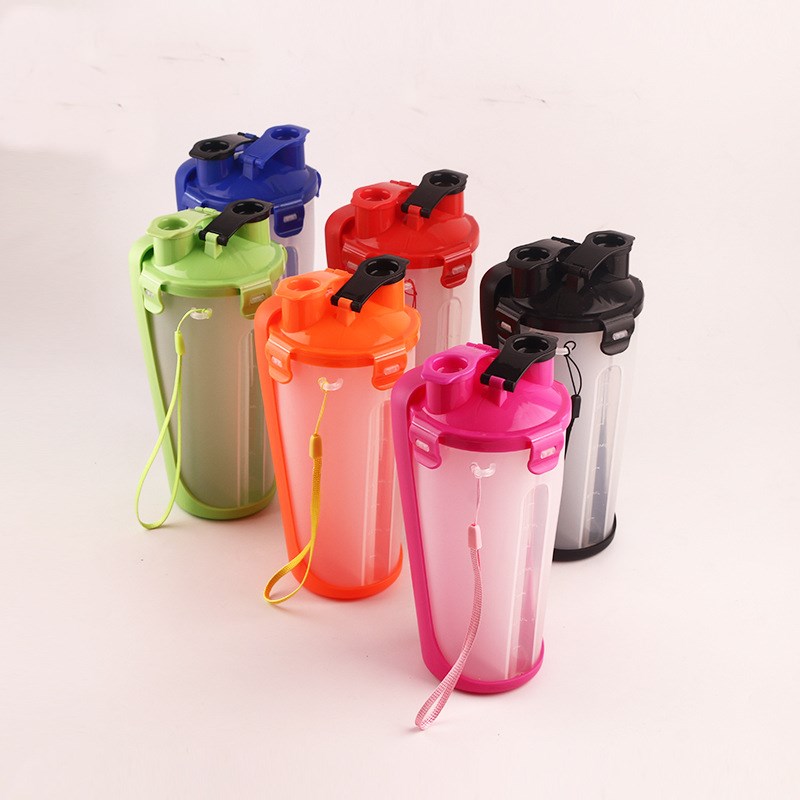 PP Plastic Outdoor Travel Dog Drinking Water Bottle with Collapsible bowl 2-in-1 Portable 500ML Dog Water Bottle for Pet